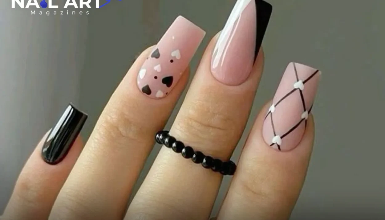 Pink-And-Black-Nail-Art