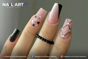 Pink-And-Black-Nail-Art