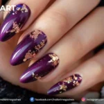 Gold And Purple Nail Art