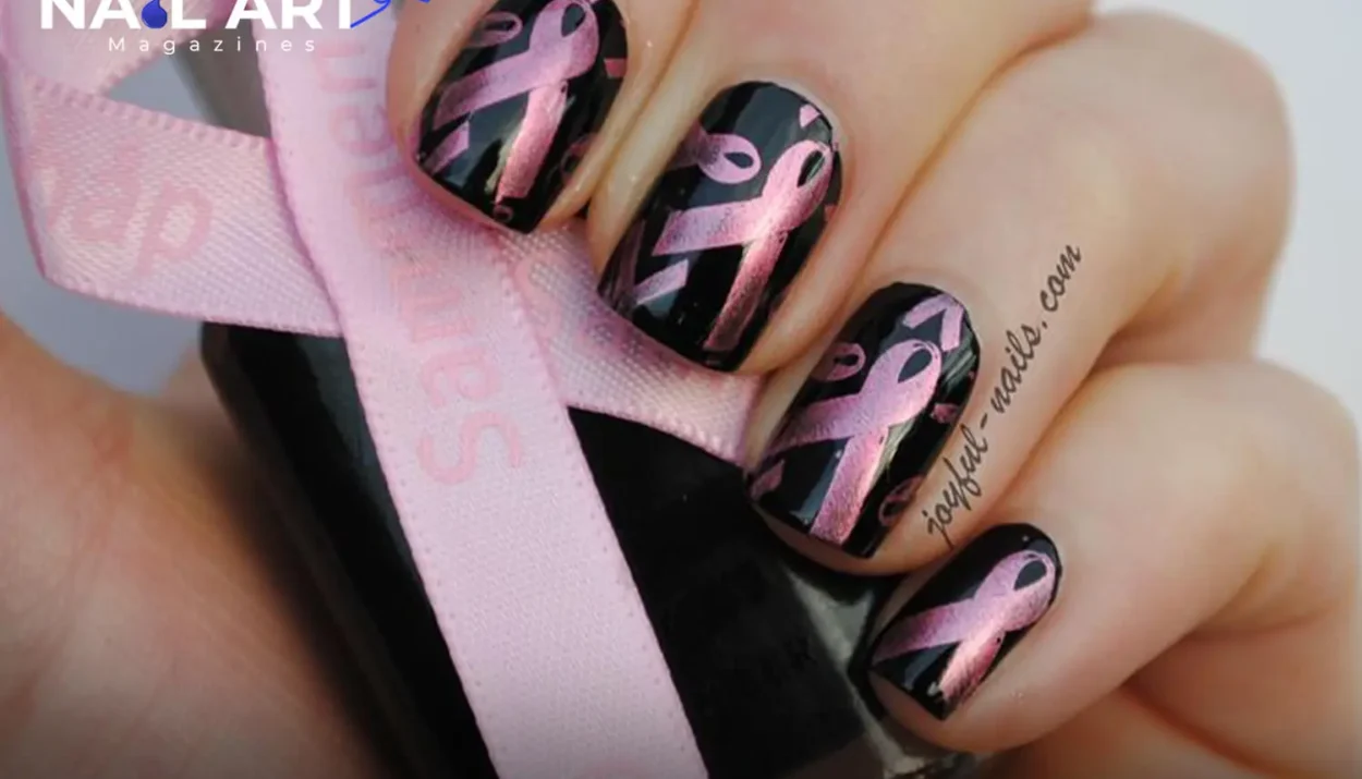 Cancer Awareness Nail Art