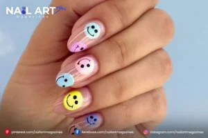 Nail Art On Smiley Face