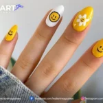 Nail Art On Smiley Face