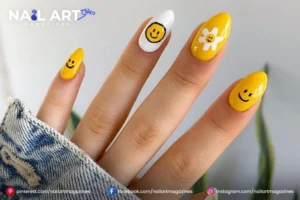 Nail Art On Smiley Face