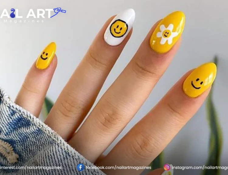 Nail Art On Smiley Face